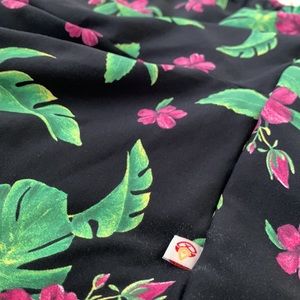Shakti comfy yoga stretchy shorts. Black with floral print. Medium